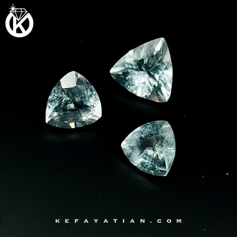 آکوامارین مثلث تراش Facet وزن 4.465ct